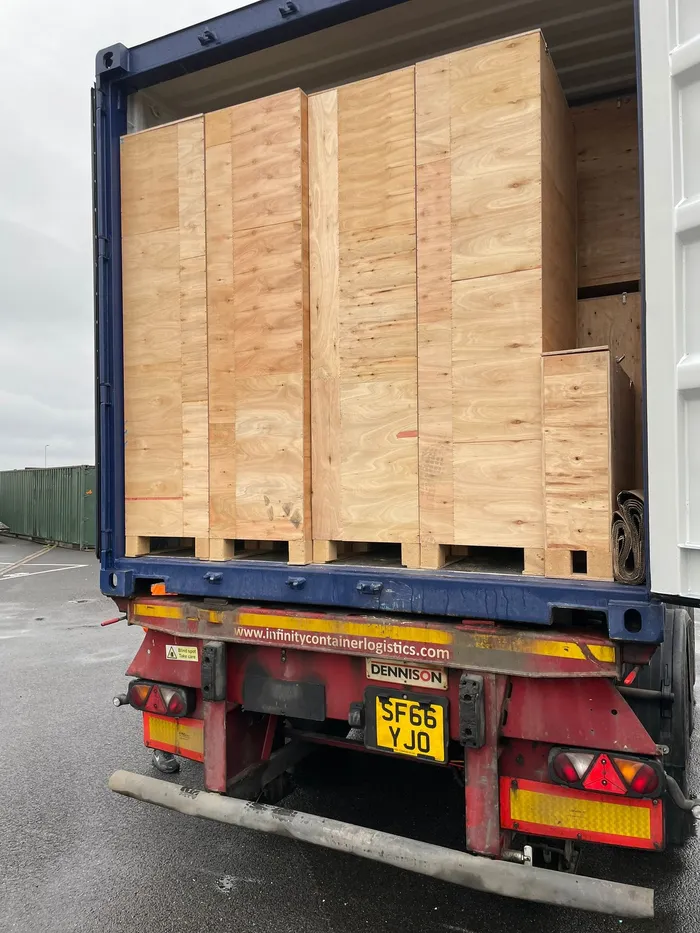 New machines crated for delivery