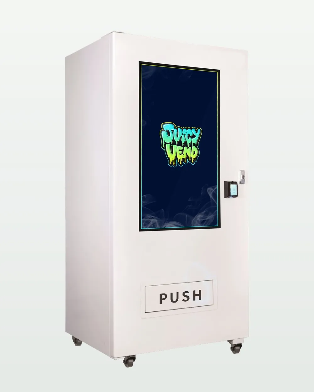 JV580 lifestyle vending machine in white with a large touchscreen